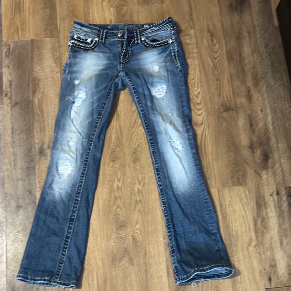 Miss Me Distressed Blue Boot Cut Jeans